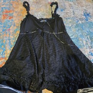 FIRM NWOT Foxblood L Black Marleigh Lace Babydoll Dress